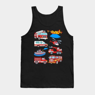 Firetrucks Firefighting Plane Ambulance Helicopter Tank Top